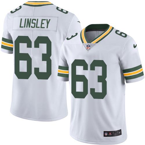Packers #63 Corey Linsley White Stitched Limited Rush Nike Jersey - Zenithce