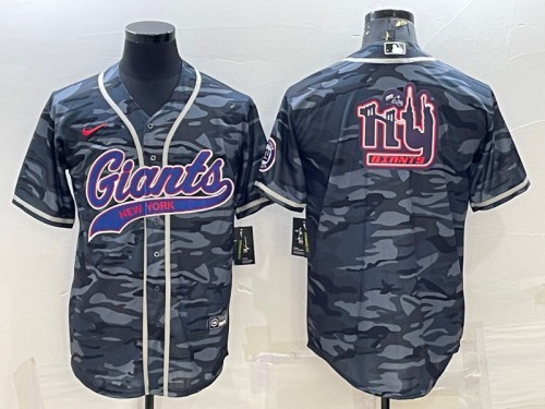New York Giants Gray Camo Team Big Logo With Patch Cool Base Stitched Jersey - Zenithce