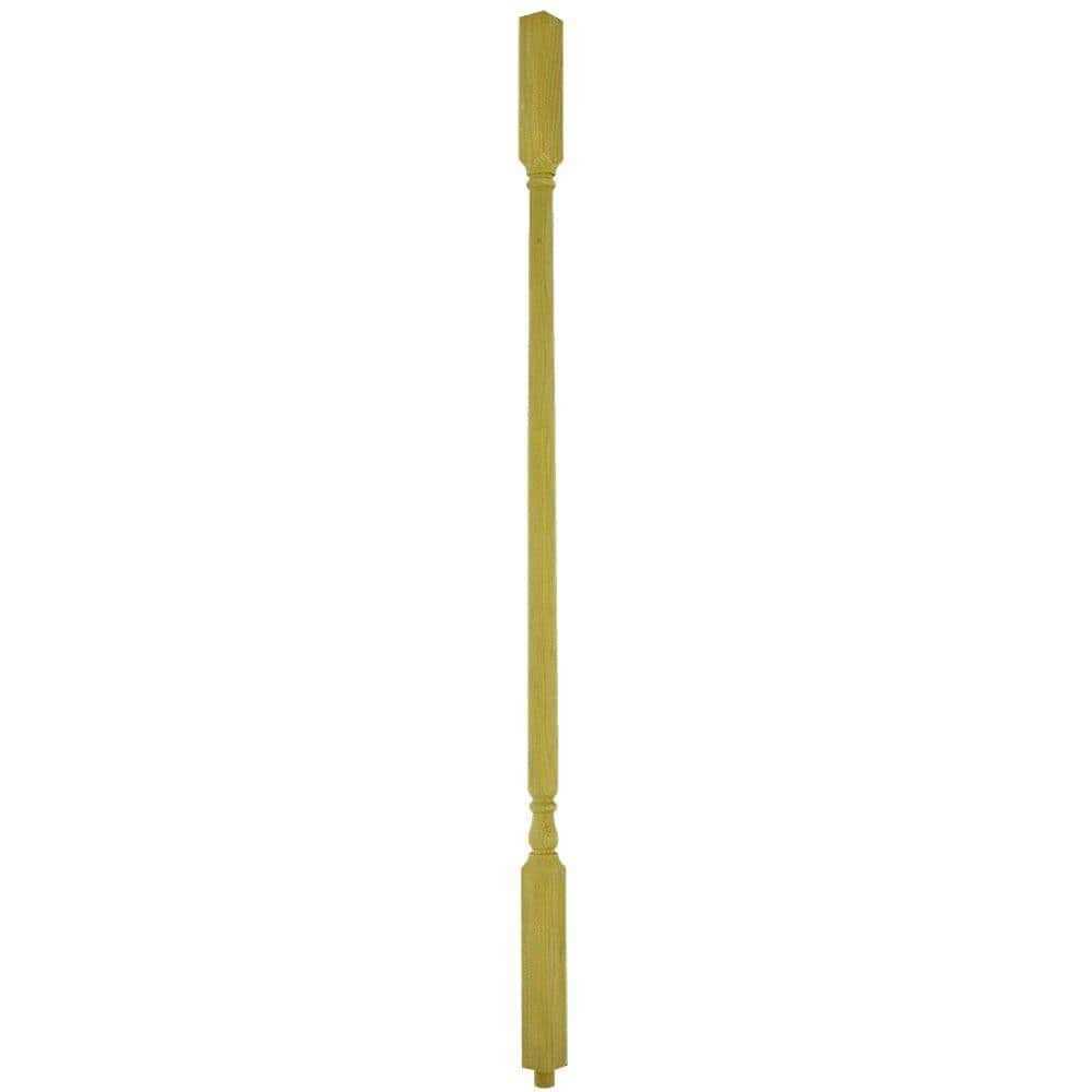 Stair Parts 1-1/4 in. 5141 Unfinished Square Top Wood Baluster for Stair Remodel - Zenithce