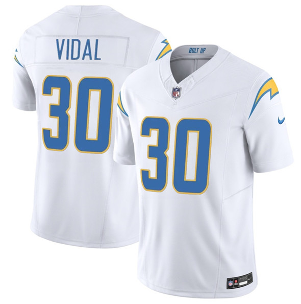 Los Angeles Chargers #30 Kimani Vidal White 2025 F.U.S.E. Vapor Limited Stitched Jersey - Zenithce
