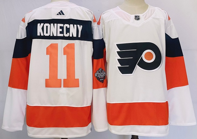Philadelphia Flyers #11 Travis Konecny White 2023-2024 Stadium Series Stitched Jersey - Zenithce