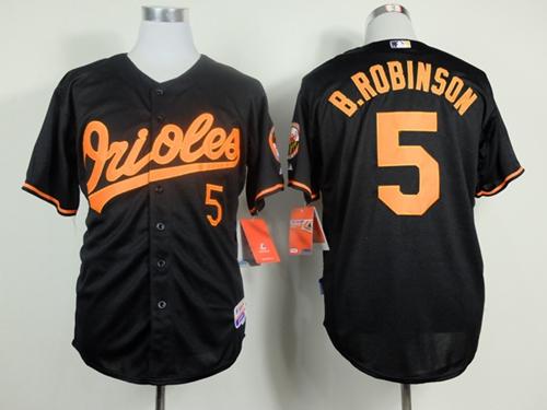 Orioles #5 Brooks Robinson Black Cool Base Stitched Jersey - Zenithce