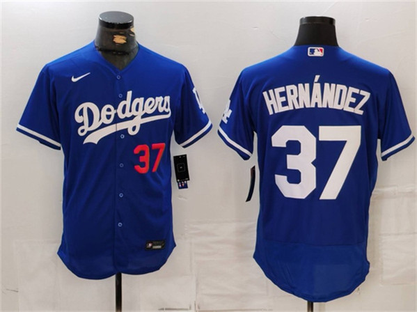 Los Angeles Dodgers #37 Teoscar Hernández Blue Flex Base Stitched Jersey - Zenithce