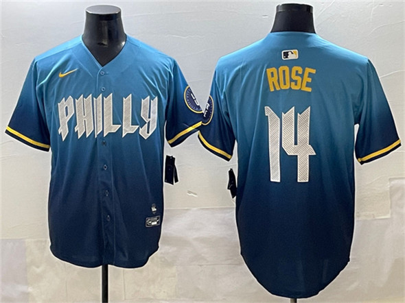 Philadelphia Phillies #14 Pete Rose Blue 2024 City Connect Limited Stitched Jersey - Zenithce