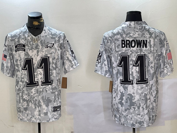 Philadelphia Eagles #11 A. J. Brown 2024 F.U.S.E Arctic Camo Salute To Service Limited Stitched Jersey - Zenithce