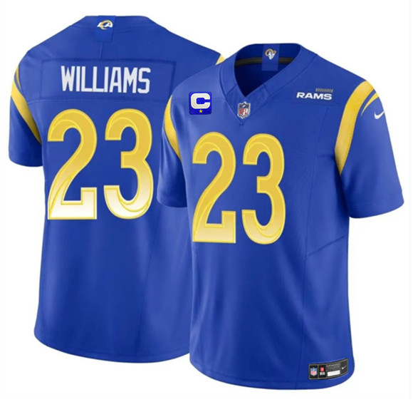 Los Angeles Rams #23 Kyren Williams Blue 2025 F.U.S.E. With 1-Star C Patch Vapor Untouchable Stitched Jersey - Zenithce