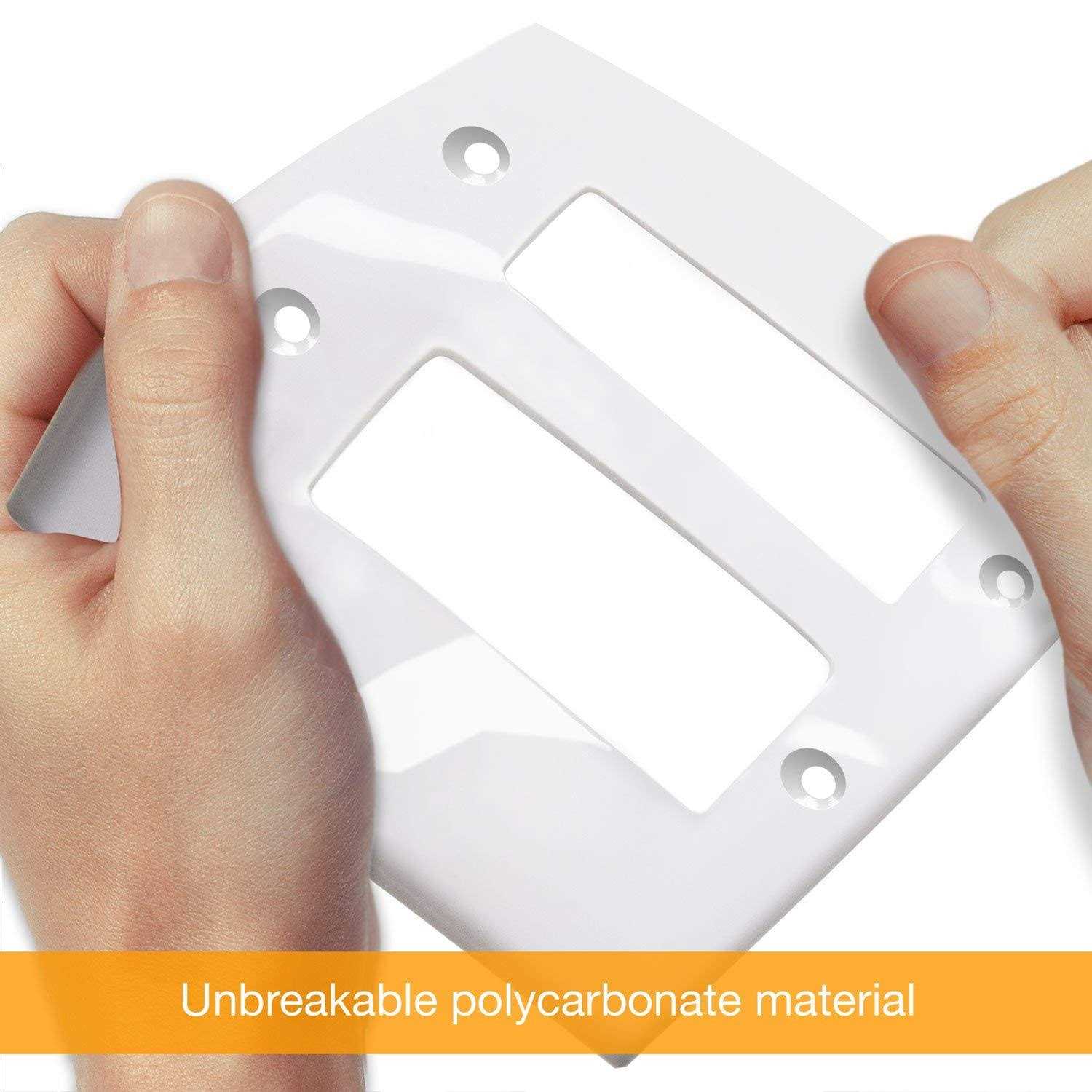 Enerlites 2-Gang Decorator Outlet/Blank Combination Wall Plate 880131-W - Zenithce