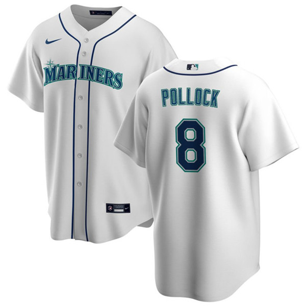Seattle Mariners #8 AJ Pollock White Cool Base Stitched Jersey - Zenithce