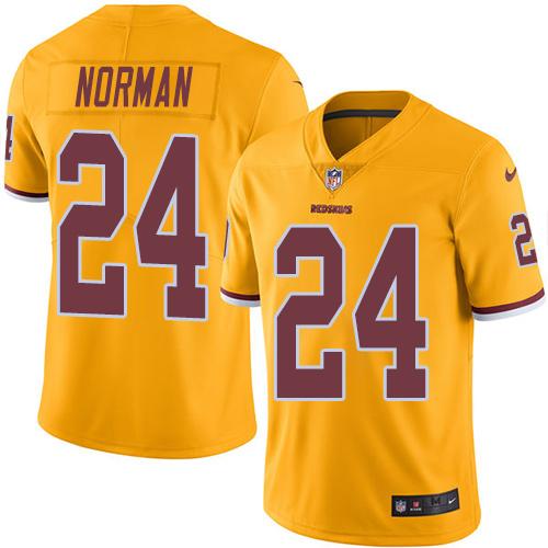 Redskins #24 Josh Norman Gold Stitched Limited Rush Nike Jersey - Zenithce