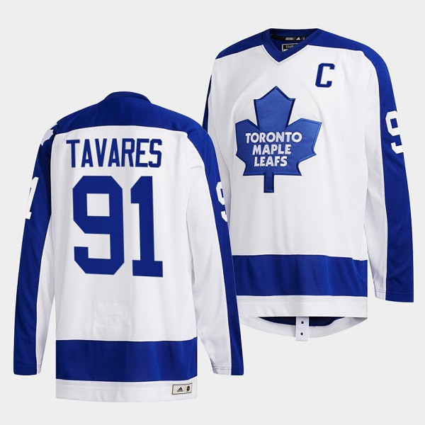 Toronto Maple Leafs #91 John Tavares White Classics Primary Logo Stitched Jersey - Zenithce