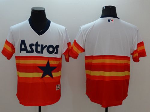 Astros Blank White Orange Flexbase Authentic Collection Cooperstown Stitched Jersey - Zenithce