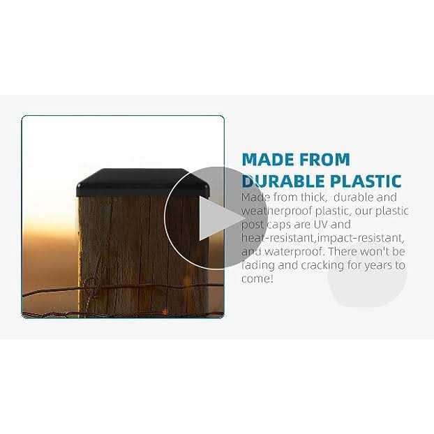 Tongass 4×4 Fence Post caps Made from Black Durable Plastic - Zenithce