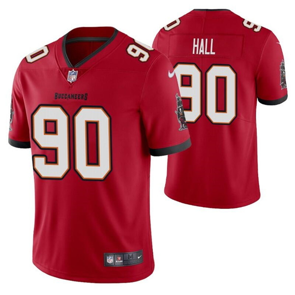 Tampa Bay Buccaneers #90 Logan Hall Red Vapor Untouchable Limited Stitched Jersey - Zenithce