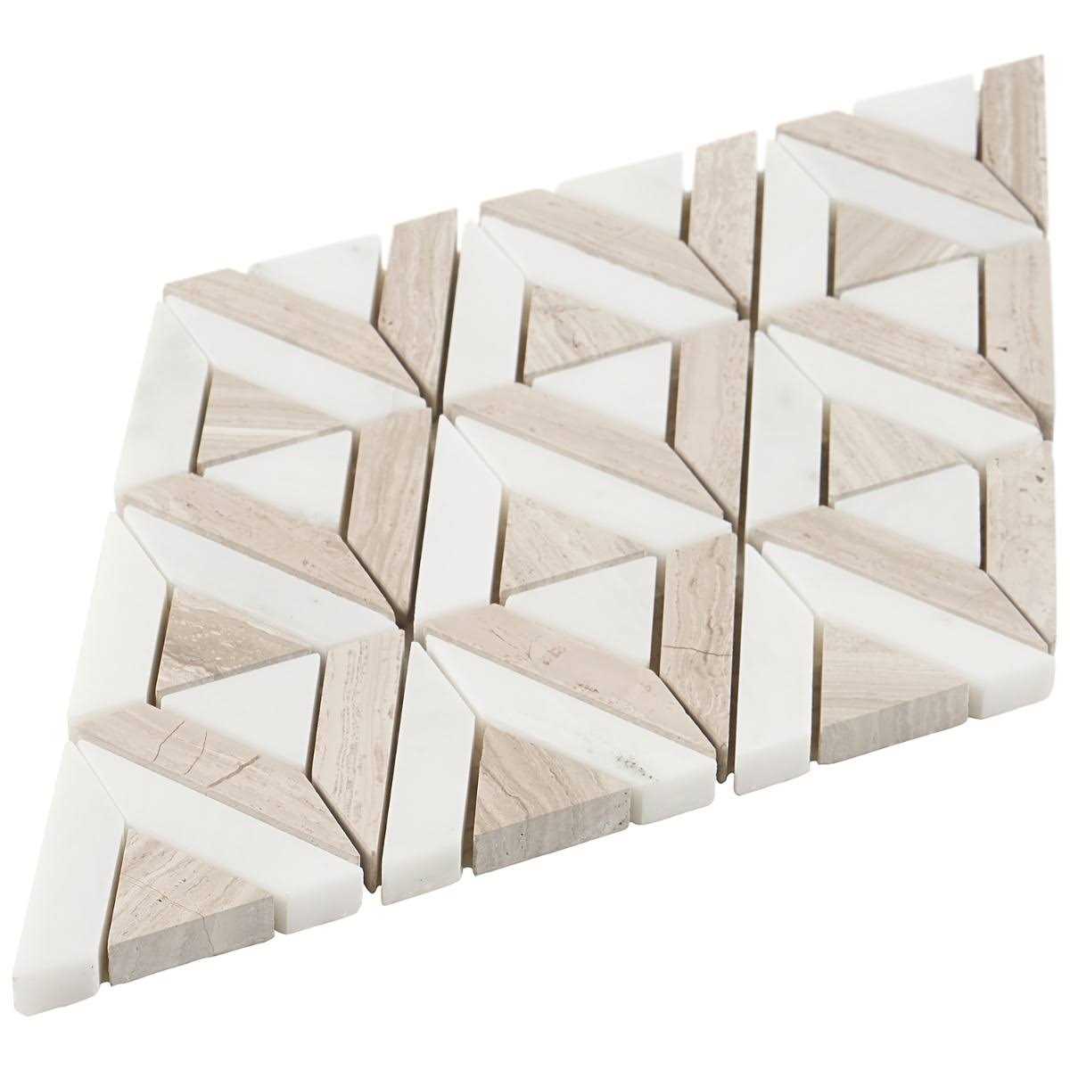 Florey Linear Corner 7.87 in. x 7.87 in. Polished Marble Floor and Wall Mosaic Tile Ivy Hill Tile - Zenithce