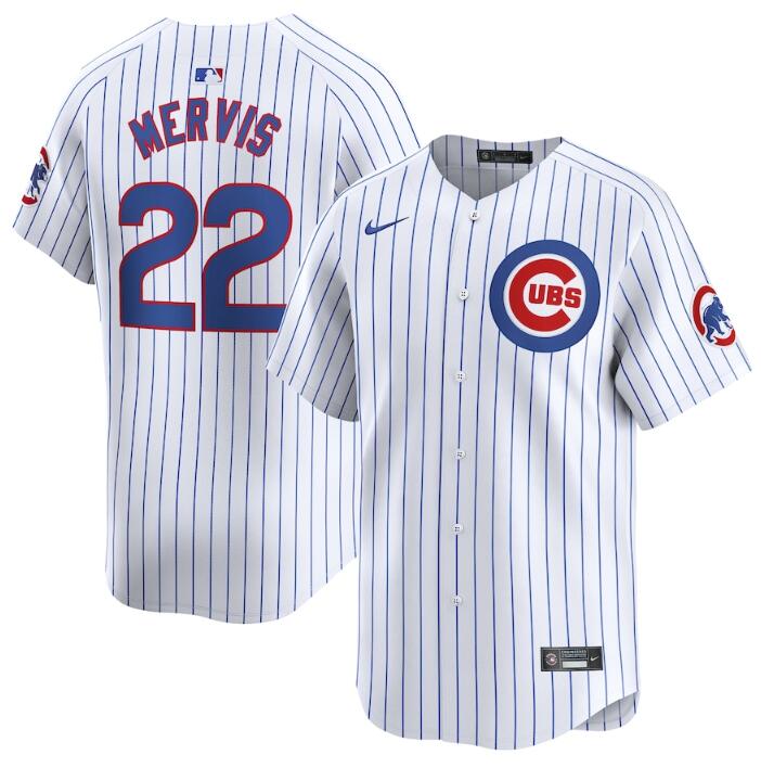 Chicago Cubs #22 Matt Mervis White 2024 Home Limited Stitched Jersey - Zenithce