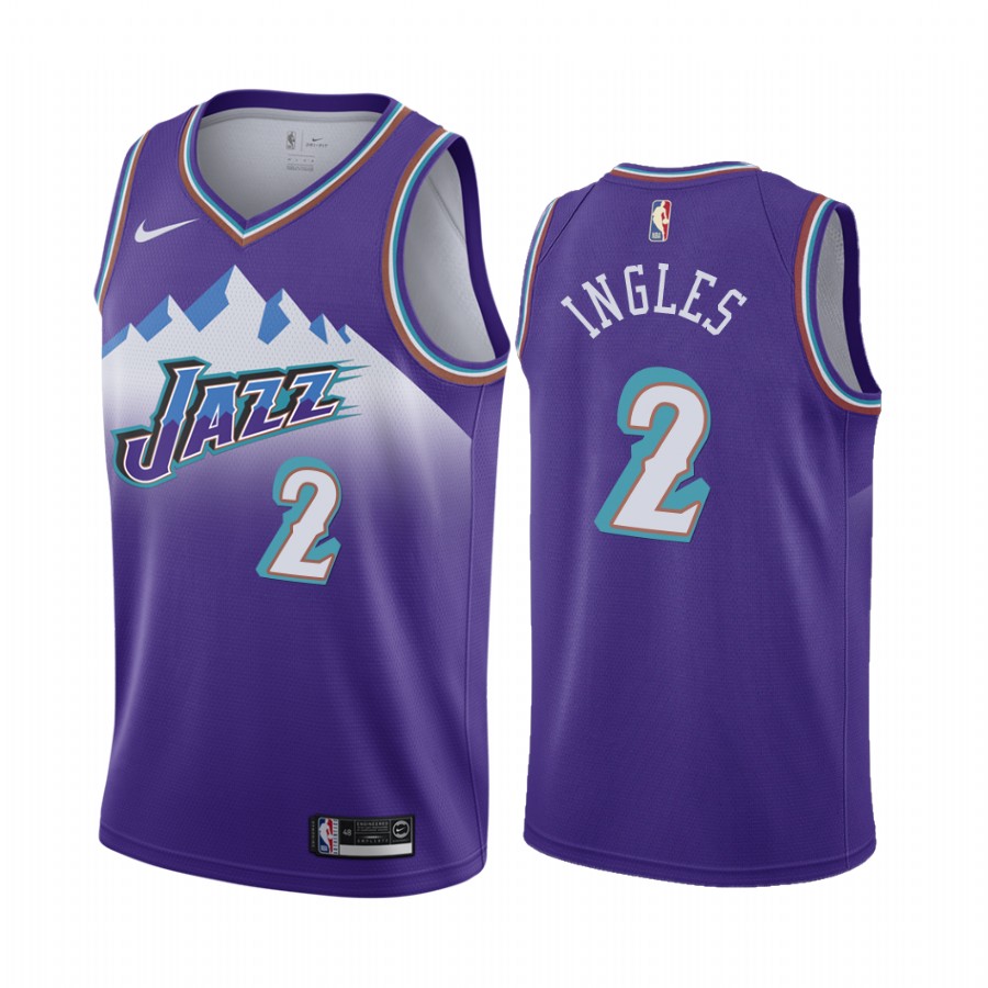 Jazz #2 Joe Ingles Purple 2019-20 Hardwood Classic Edition Stitched Jersey - Zenithce