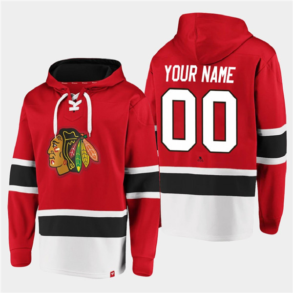 Chicago Blackhawks Custom Red All Stitched Sweatshirt Hoodie - Zenithce
