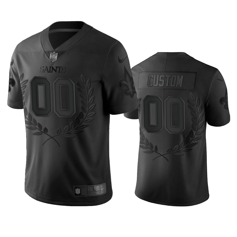 New Orleans Saints Custom Black White Split New Orleans Saints Customized Black MVP Limited Stitched NFL Jersey - Zenithce