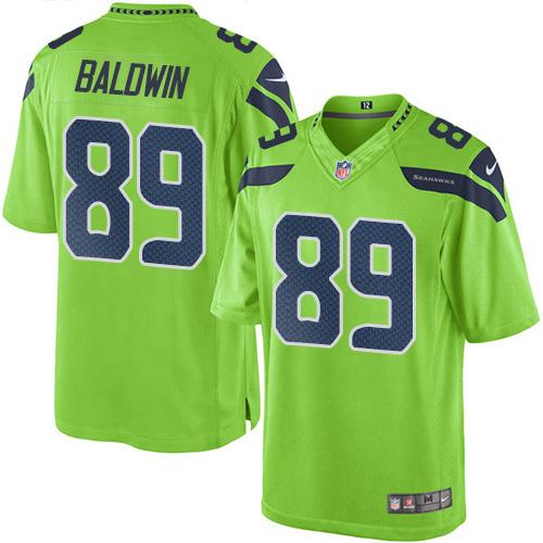 Seahawks #89 Doug Baldwin Green Stitched Limited Rush Nike Jersey - Zenithce