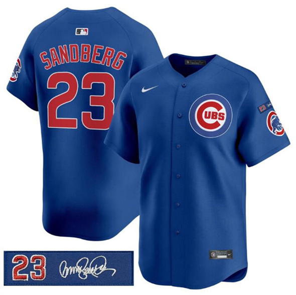 Chicago Cubs #23 Ryne Sandberg Royal 'Ryne Sandberg Tribute' Vapor Limited V3 Stitched Jersey - Zenithce