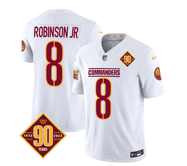 Washington Commanders #8 Brian Robinson White 2023 F.U.S.E. 90th Anniversary Vapor Limited Stitched Jersey - Zenithce
