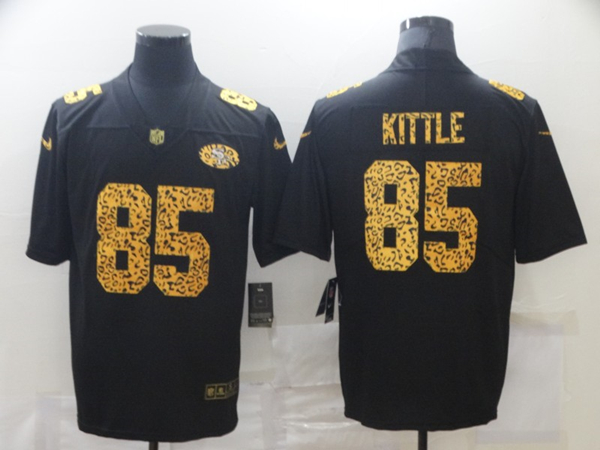 San Francisco 49ers #85 George Kittle 2020 Black Leopard Print Fashion Limited Stitched Jersey - Zenithce