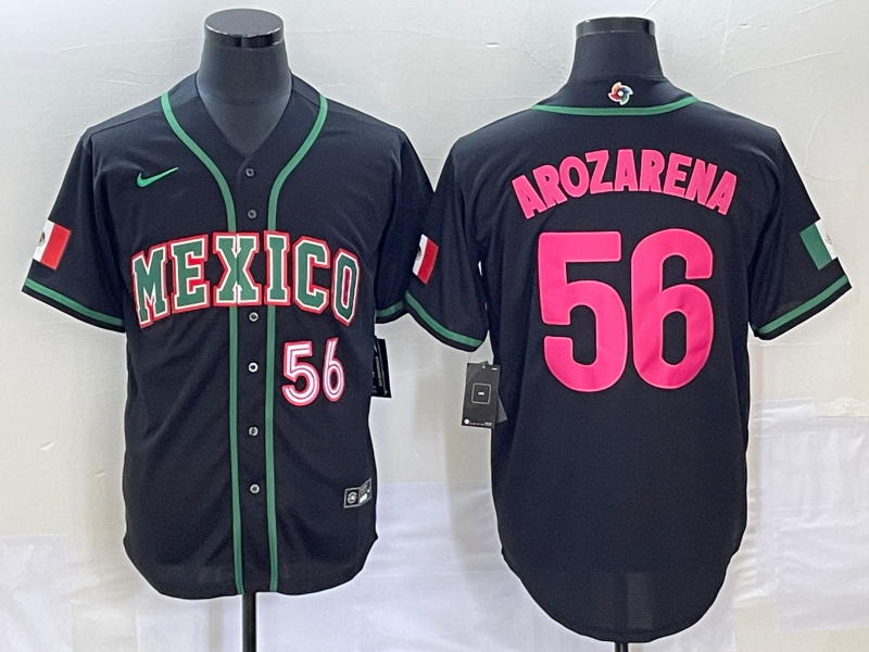Mexico #56 Randy Arozarena 2023 Black World Classic With Patch Stitched Jersey - Zenithce
