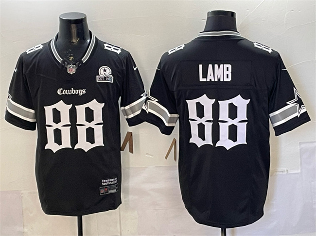 Dallas Cowboys #88 CeeDee Lamb Black 2025 F.U.S.E. 'Gothic Lone Star Edition' With Established In 1960 Patch Vapor Limited Stitched Jersey - Zenithce