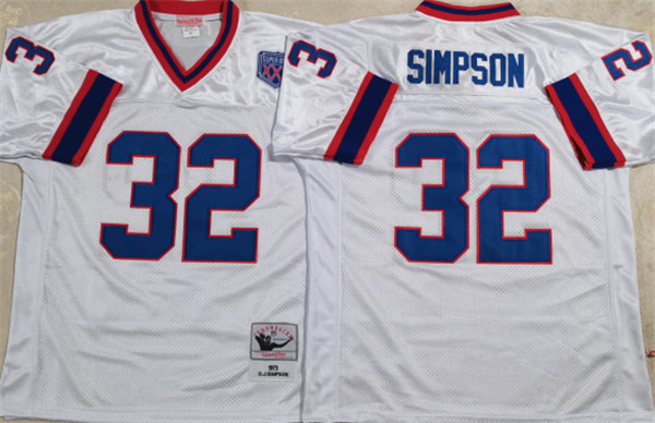 Buffalo Bills #32 SIMPSON White Stitched Jersey - Zenithce