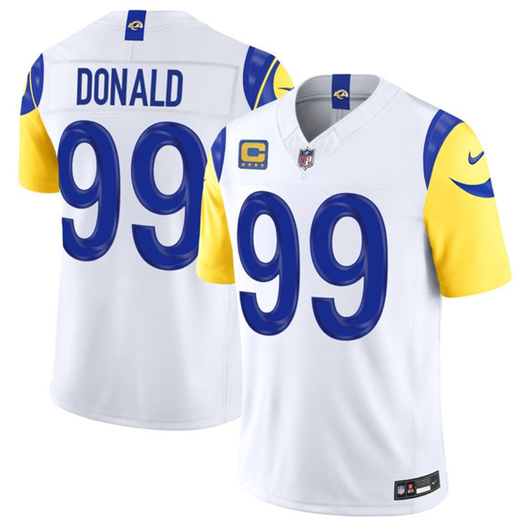 Los Angeles Rams #99 Aaron Donald White 2026 F.U.S.E. 4- Star C Patch Vapor Limited Stitched Jersey - Zenithce