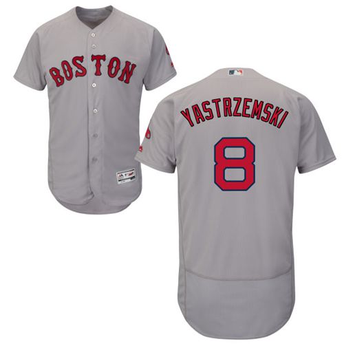 Red Sox #8 Carl Yastrzemski Grey Flexbase Authentic Collection Stitched Jersey - Zenithce