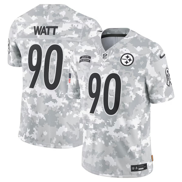 Pittsburgh Steelers #90 T.J. Watt Arctic Camo 2024 F.U.S.E. Salute To Service Limited Stitched Jersey - Zenithce