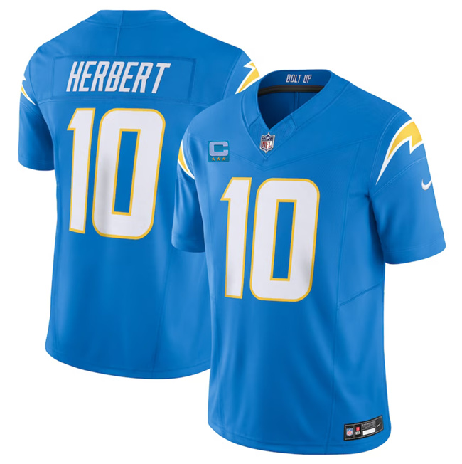Los Angeles Chargers #10 Justin Herbert Light Blue 2023 F.U.S.E. With 3-Star C Patch Vapor Untouchable Limited Stitched Jersey - Zenithce