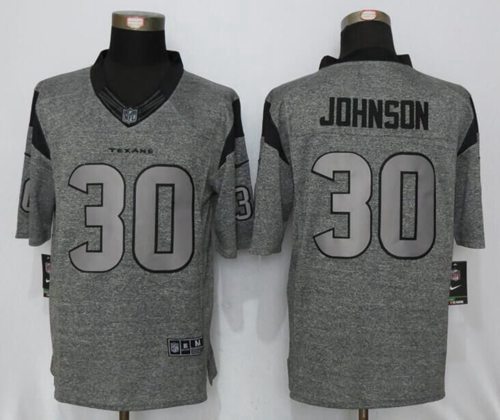 Texans #30 Kevin Johnson Gray Stitched Limited Gridiron Gray Nike Jersey - Zenithce