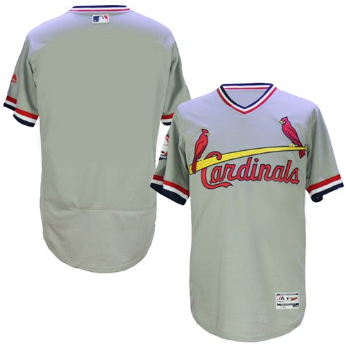 Cardinals Blank Grey Flexbase Authentic Collection Cooperstown Stitched Jersey - Zenithce