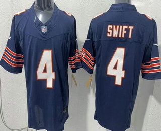 Chicago Bears #4 D'Andre Swift Limited Navy FUSE Vapor Jersey - Zenithce