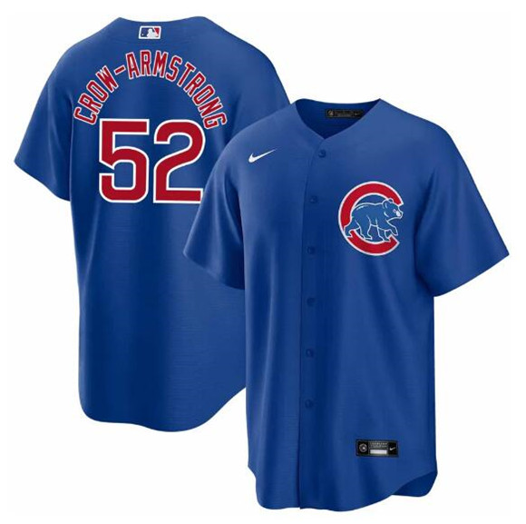 Chicago Cubs #52 Pete Crow-Armstrong Blue 2024 Cool Base Stitched Jersey - Zenithce