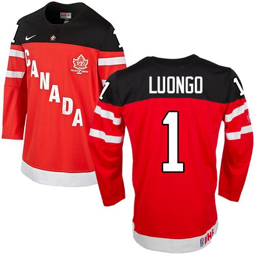 Olympic CA. #1 Roberto Luongo Red 100th Anniversary Stitched Jersey - Zenithce