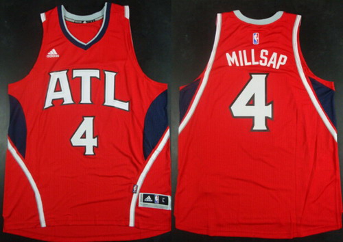 Atlanta Hawks #4 Paul Millsap Revolution 30 Swingman 2014 New Red Jersey - Zenithce