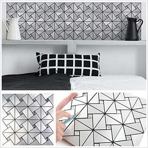 Homeymosaic Peel and Stick Backsplash Tile Stick on Kitchen Bathroom Fireplace Plaid Glass - Zenithce
