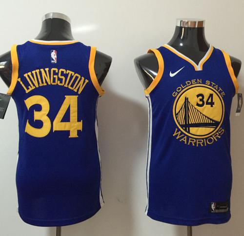 Golden State Warriors #34 Shaun Livingston Blue Swingman Icon Edition Jersey - Zenithce