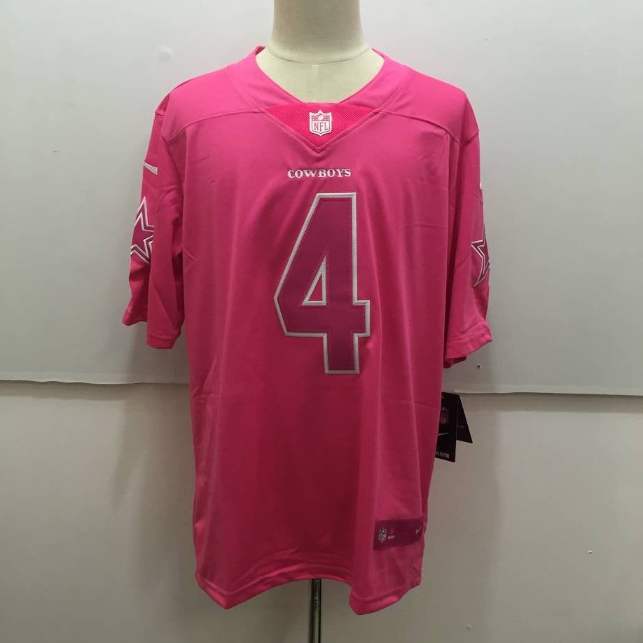 Dallas Cowboys #4 Dak Prescott Pink Limited Rush Stitched Nike Jersey - Zenithce