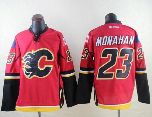Flames #23 Sean Monahan Red Stitched Jersey - Zenithce