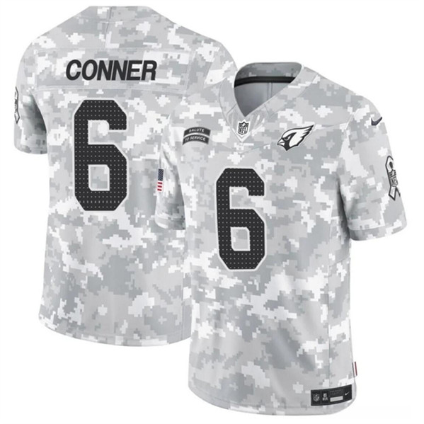 Arizona Cardinals #6 James Conner 2024 F.U.S.E. Arctic Camo Salute To Service Limited Stitched Jersey - Zenithce