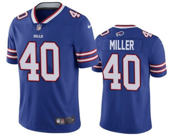Buffalo Bills #40 Von Miller Royal Vapor Untouchable Limited Stitched Jersey - Zenithce