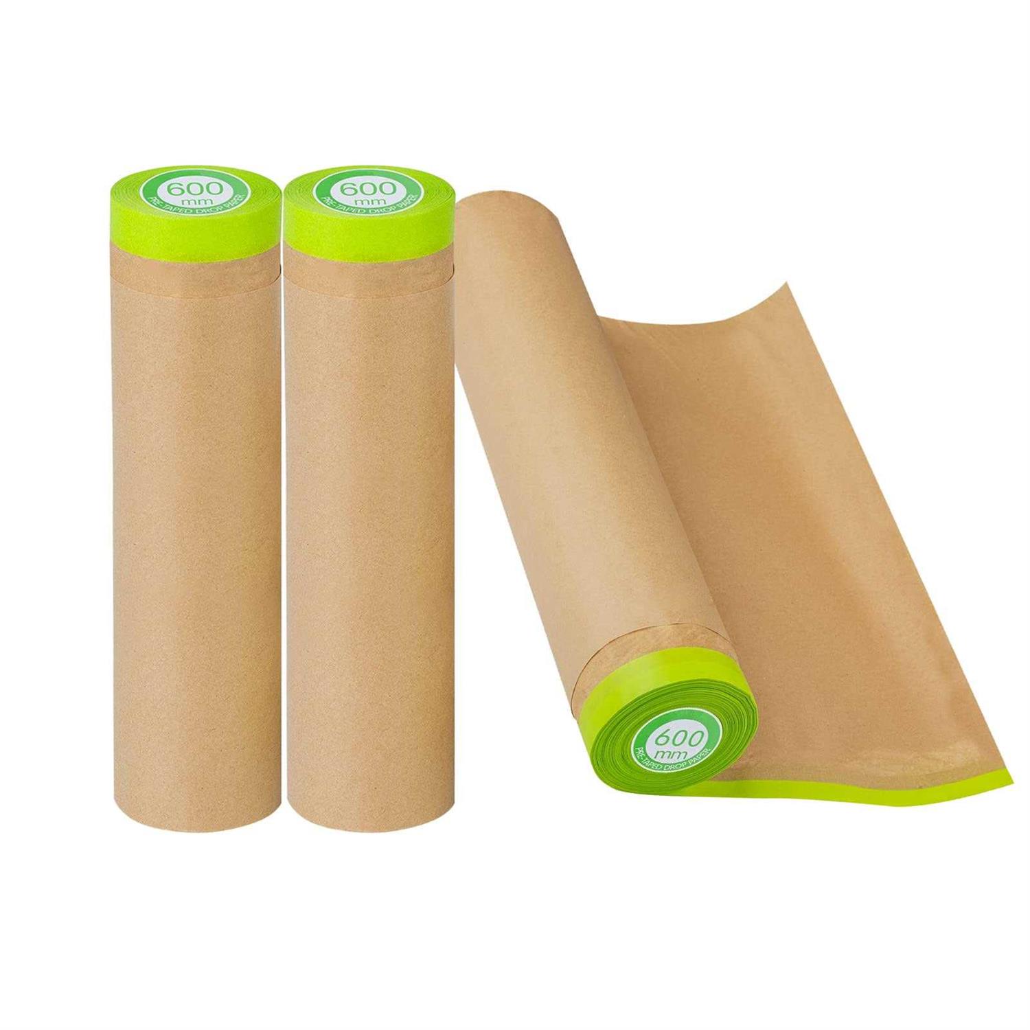 Tangibay Pre-Taped Masking Paper for Painting 50 feet Tape and Drape Painters Paper - Zenithce