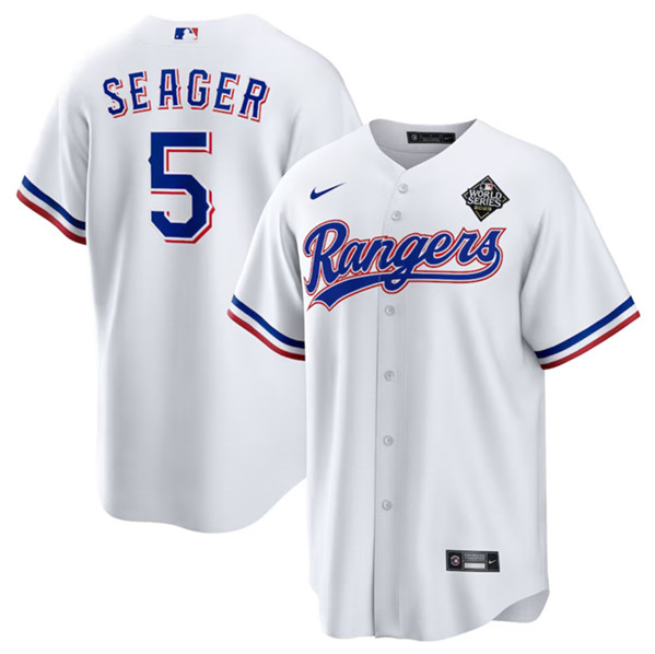 Texas Rangers #5 Corey Seager White 2023 World Series Stitched Jersey - Zenithce