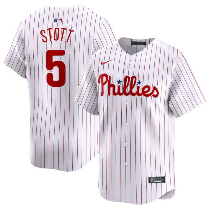 Philadelphia Phillies #5 Bryson Stott White Home Limited Stitched Jersey - Zenithce