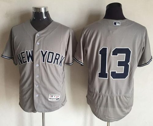 Yankees #13 Alex Rodriguez Grey Flexbase Authentic Collection Stitched Jersey - Zenithce