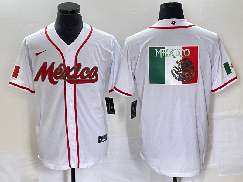 Mexico 2023 White World Classic Team Big Logo Stitched Jersey - Zenithce